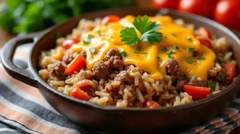 30-Minute Ground Beef and Rice Skillet