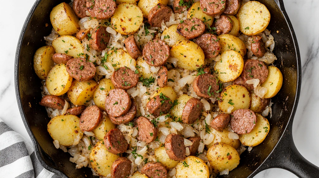 Cheesy Ranch Potatoes and Smoked Sausage