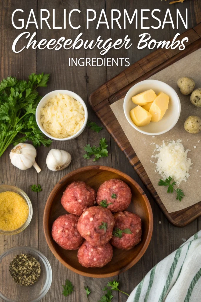 Garlic Parmesan Cheeseburger Bombs 