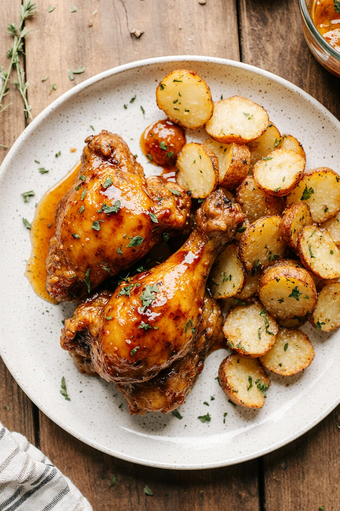 Chicken Wings with Crispy Potatoes 