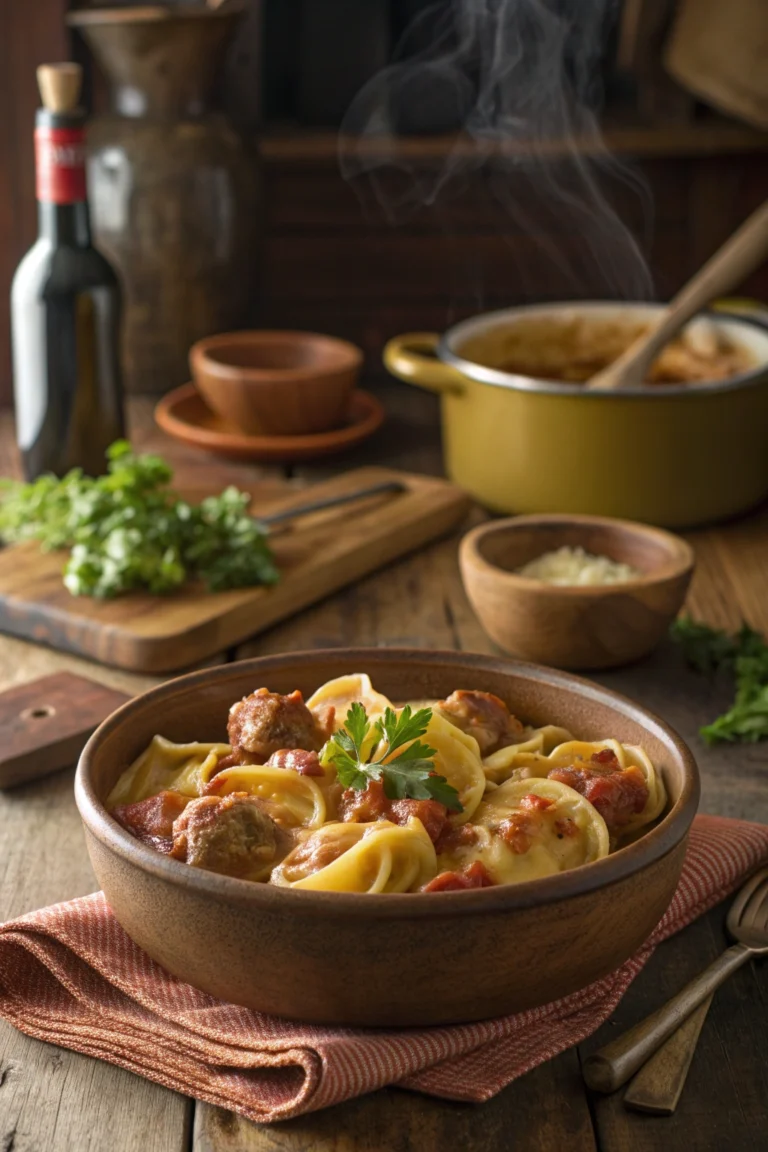 Crockpot Cheese Tortellini and Sausage