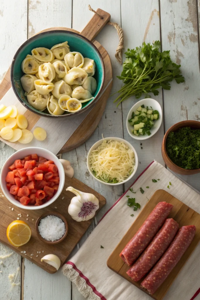 Crockpot Cheese Tortellini and Sausage