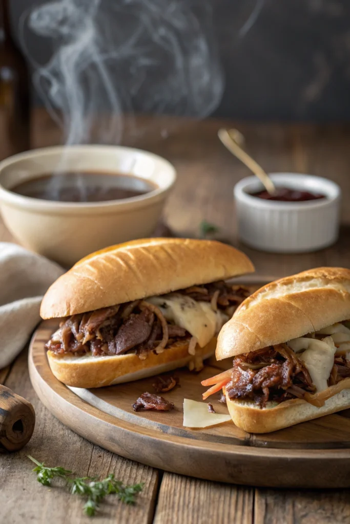 crockpot french dip sandwiches 