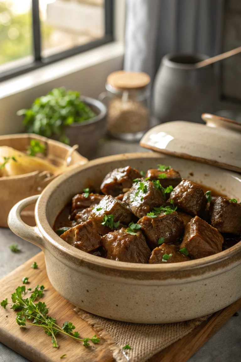 Slow Cooker Garlic Butter Beef Bites