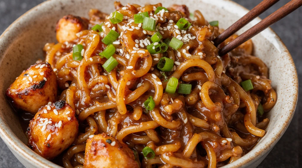 Sticky Garlic Chicken Noodles