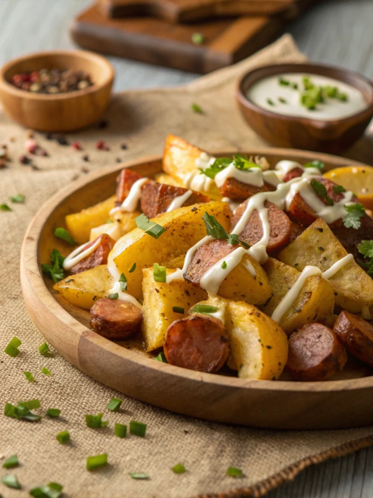 cheesy ranch potatoes and sausage