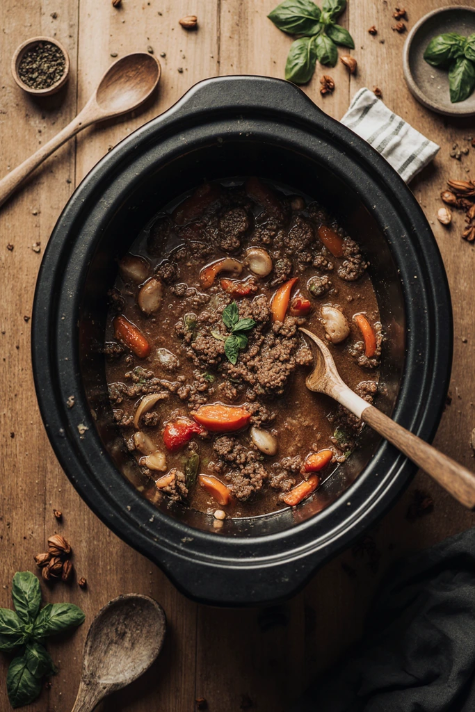 Cooking ground beef in crock pot