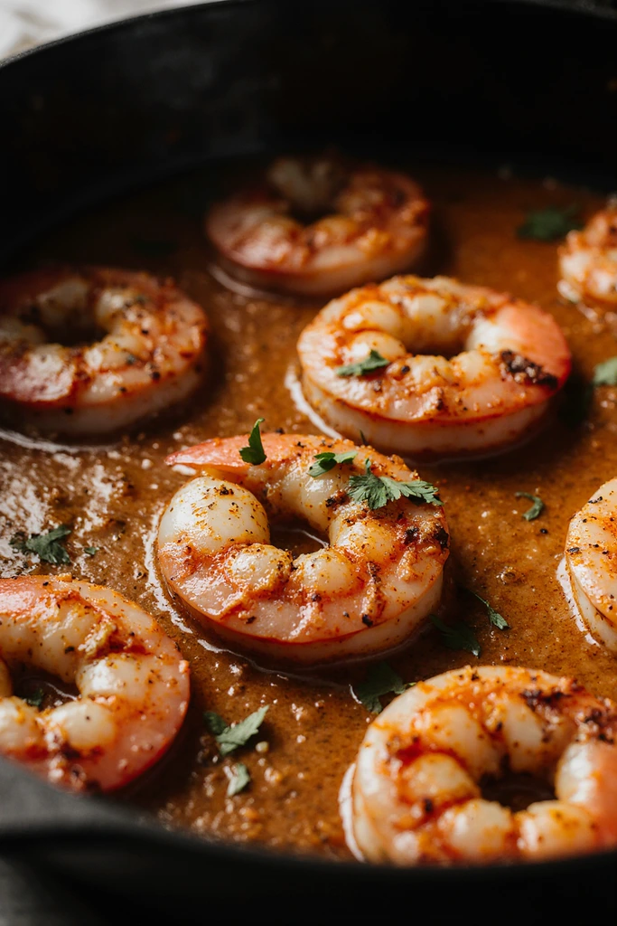 creamy garlic-paprika shrimp skillet